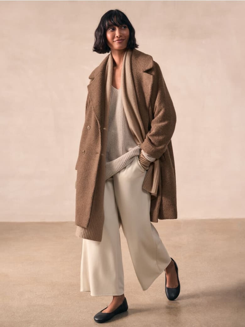 Woman wearing Eileen Fisher clothes