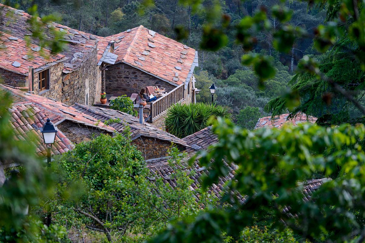 The rooftop of a recovered shale house in Cerdeira